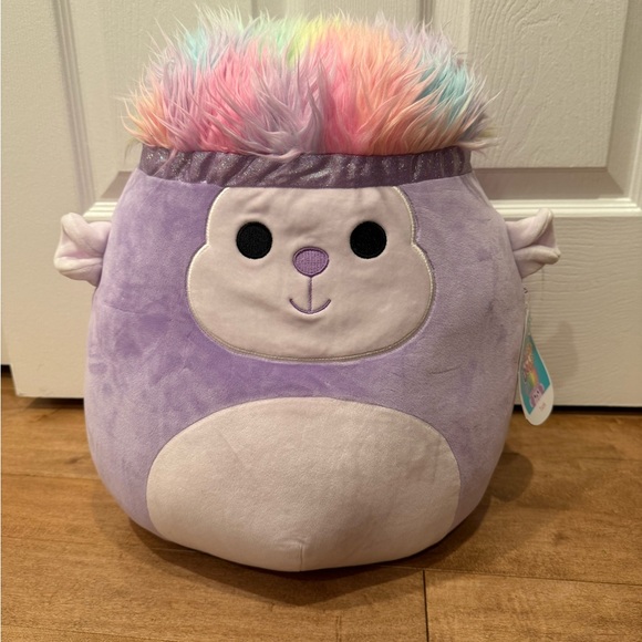 Squishmallow Tarik 14” Purple Monkey w Rainbow Hair Squishadoos O.G. BNWT - Picture 1 of 4